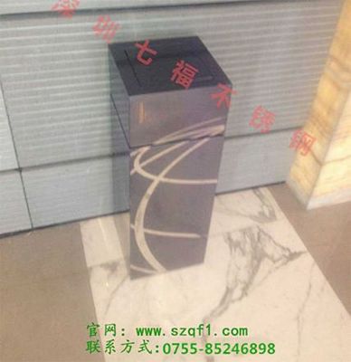 长方形不锈钢黑钛垃圾