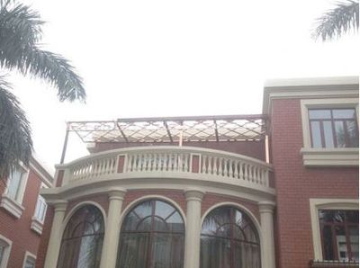 不锈钢玫瑰金别墅雨棚