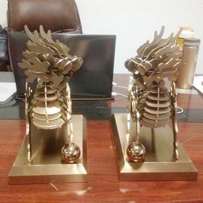 激光雕刻镀金麒麟出售